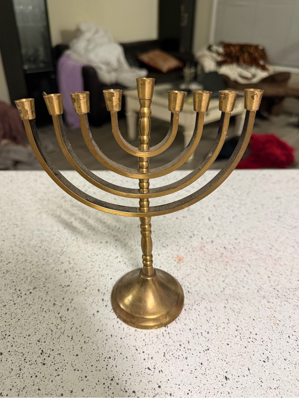 Vintage Brass Hanukkah Menorah 7x8